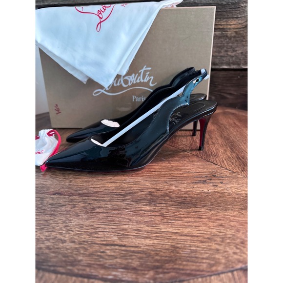 Christian Louboutin Shoes - Christian Louboutin Hot Chick Sling 70 Black Patent Leather Pumps 36 us 6 NWB